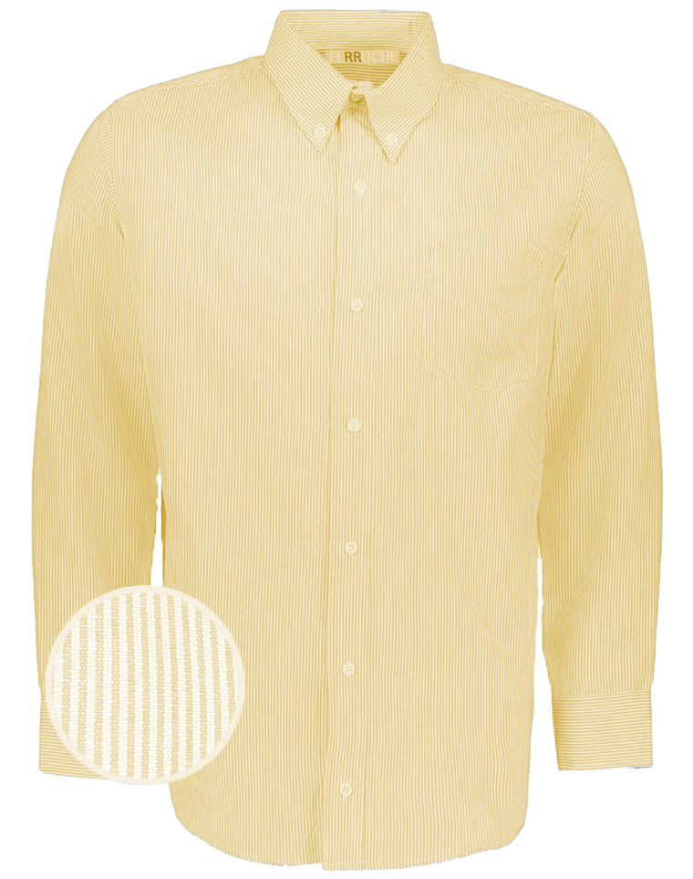 Camisa Hombre Manga Larga Rayas Amarillas Zarali de gran calidad al mejor  precio